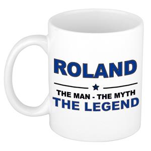 Bellatio Naam cadeau Roland - The man, The myth the legend koffie mok / beker 300 ml - naam/namen mokken - Cadeau voor o.a verjaardag/ vaderdag/ pensioen/ geslaagd/ bedankt