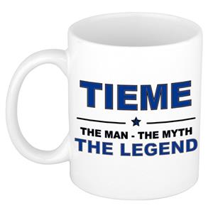 Bellatio Naam cadeau Tieme - The man, The myth the legend koffie mok / beker 300 ml - naam/namen mokken - Cadeau voor o.a verjaardag/ vaderdag/ pensioen/ geslaagd/ bedankt