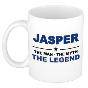 Bellatio Naam cadeau Jasper - The man, The myth the legend koffie mok / beker 300 ml - naam/namen mokken - Cadeau voor o.a verjaardag/ vaderdag/ pensioen/ geslaagd/ bedankt