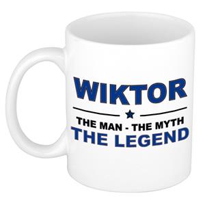 Bellatio Naam cadeau Wiktor - The man, The myth the legend koffie mok / beker 300 ml - naam/namen mokken - Cadeau voor o.a verjaardag/ vaderdag/ pensioen/ geslaagd/ bedankt