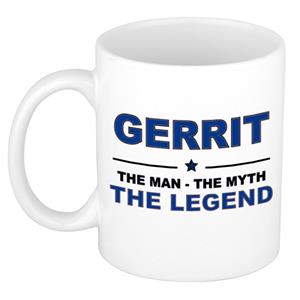 Bellatio Naam cadeau Gerrit - The man, The myth the legend koffie mok / beker 300 ml - naam/namen mokken - Cadeau voor o.a verjaardag/ vaderdag/ pensioen/ geslaagd/ bedankt