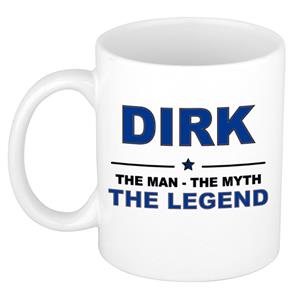 Bellatio Naam cadeau Dirk - The man, The myth the legend koffie mok / beker 300 ml - naam/namen mokken - Cadeau voor o.a verjaardag/ vaderdag/ pensioen/ geslaagd/ bedankt