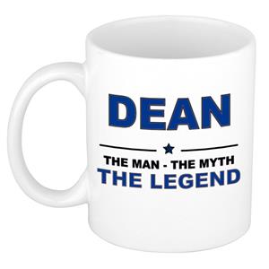 Bellatio Naam cadeau Dean - The man, The myth the legend koffie mok / beker 300 ml - naam/namen mokken - Cadeau voor o.a verjaardag/ vaderdag/ pensioen/ geslaagd/ bedankt