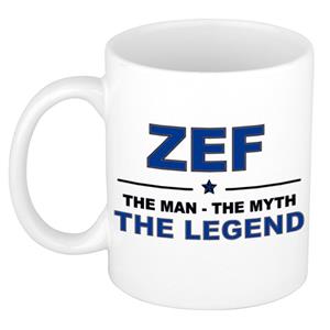 Bellatio Naam cadeau Zef - The man, The myth the legend koffie mok / beker 300 ml - naam/namen mokken - Cadeau voor o.a verjaardag/ vaderdag/ pensioen/ geslaagd/ bedankt