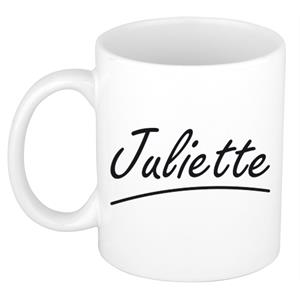 Bellatio Juliette naam cadeau mok / beker sierlijke letters - Cadeau collega/ moederdag/ verjaardag of persoonlijke voornaam mok werknemers
