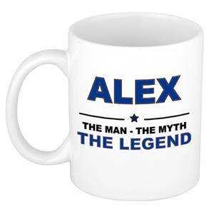 Bellatio Naam cadeau Alex - The man, The myth the legend koffie mok / beker 300 ml - naam/namen mokken - Cadeau voor o.a verjaardag/ vaderdag/ pensioen/ geslaagd/ bedankt