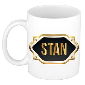 Bellatio Stan naam cadeau mok / beker met gouden embleem - kado verjaardag/ vaderdag/ pensioen/ geslaagd/ bedankt