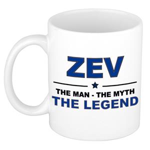 Bellatio Naam cadeau Zev - The man, The myth the legend koffie mok / beker 300 ml - naam/namen mokken - Cadeau voor o.a verjaardag/ vaderdag/ pensioen/ geslaagd/ bedankt