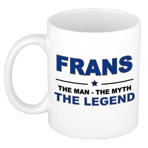 Bellatio Naam cadeau Frans - The man, The myth the legend koffie mok / beker 300 ml - naam/namen mokken - Cadeau voor o.a verjaardag/ vaderdag/ pensioen/ geslaagd/ bedankt