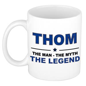 Bellatio Naam cadeau Thom - The man, The myth the legend koffie mok / beker 300 ml - naam/namen mokken - Cadeau voor o.a verjaardag/ vaderdag/ pensioen/ geslaagd/ bedankt