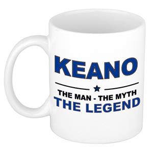 Bellatio Naam cadeau Keano - The man, The myth the legend koffie mok / beker 300 ml - naam/namen mokken - Cadeau voor o.a verjaardag/ vaderdag/ pensioen/ geslaagd/ bedankt