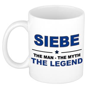 Bellatio Naam cadeau Siebe - The man, The myth the legend koffie mok / beker 300 ml - naam/namen mokken - Cadeau voor o.a verjaardag/ vaderdag/ pensioen/ geslaagd/ bedankt