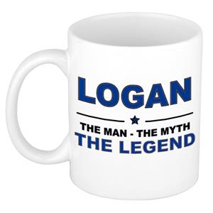 Bellatio Naam cadeau Logan - The man, The myth the legend koffie mok / beker 300 ml - naam/namen mokken - Cadeau voor o.a verjaardag/ vaderdag/ pensioen/ geslaagd/ bedankt