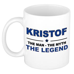 Bellatio Naam cadeau Kristof - The man, The myth the legend koffie mok / beker 300 ml - naam/namen mokken - Cadeau voor o.a verjaardag/ vaderdag/ pensioen/ geslaagd/ bedankt