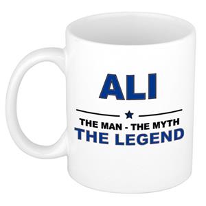 Bellatio Naam cadeau Ali - The man, The myth the legend koffie mok / beker 300 ml - naam/namen mokken - Cadeau voor o.a verjaardag/ vaderdag/ pensioen/ geslaagd/ bedankt