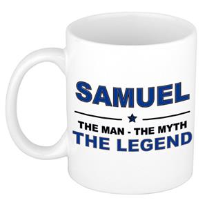 Bellatio Naam cadeau Samuel - The man, The myth the legend koffie mok / beker 300 ml - naam/namen mokken - Cadeau voor o.a verjaardag/ vaderdag/ pensioen/ geslaagd/ bedankt