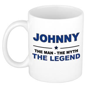 Bellatio Naam cadeau Johnny - The man, The myth the legend koffie mok / beker 300 ml - naam/namen mokken - Cadeau voor o.a verjaardag/ vaderdag/ pensioen/ geslaagd/ bedankt