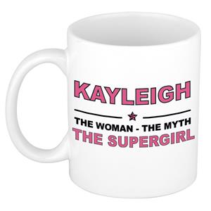 Bellatio Naam cadeau Kayleigh - The woman, The myth the supergirl koffie mok / beker 300 ml - naam/namen mokken - Cadeau voor o.a verjaardag/ moederdag/ pensioen/ geslaagd/ bedankt