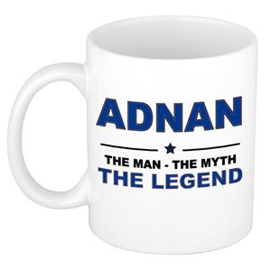 Bellatio Naam cadeau Adnan - The man, The myth the legend koffie mok / beker 300 ml - naam/namen mokken - Cadeau voor o.a verjaardag/ vaderdag/ pensioen/ geslaagd/ bedankt