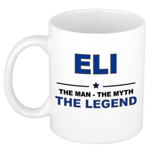 Bellatio Naam cadeau Eli - The man, The myth the legend koffie mok / beker 300 ml - naam/namen mokken - Cadeau voor o.a verjaardag/ vaderdag/ pensioen/ geslaagd/ bedankt