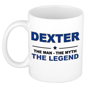 Bellatio Naam cadeau Dexter - The man, The myth the legend koffie mok / beker 300 ml - naam/namen mokken - Cadeau voor o.a verjaardag/ vaderdag/ pensioen/ geslaagd/ bedankt