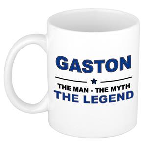 Bellatio Naam cadeau Gaston - The man, The myth the legend koffie mok / beker 300 ml - naam/namen mokken - Cadeau voor o.a verjaardag/ vaderdag/ pensioen/ geslaagd/ bedankt