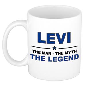 Bellatio Naam cadeau Levi - The man, The myth the legend koffie mok / beker 300 ml - naam/namen mokken - Cadeau voor o.a verjaardag/ vaderdag/ pensioen/ geslaagd/ bedankt