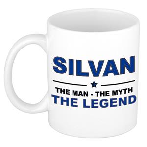 Bellatio Naam cadeau Silvan - The man, The myth the legend koffie mok / beker 300 ml - naam/namen mokken - Cadeau voor o.a verjaardag/ vaderdag/ pensioen/ geslaagd/ bedankt