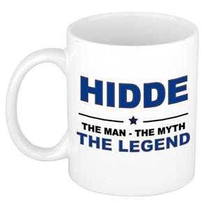 Bellatio Naam cadeau Hidde - The man, The myth the legend koffie mok / beker 300 ml - naam/namen mokken - Cadeau voor o.a verjaardag/ vaderdag/ pensioen/ geslaagd/ bedankt