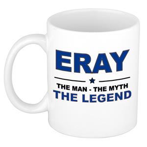 Bellatio Naam cadeau Eray - The man, The myth the legend koffie mok / beker 300 ml - naam/namen mokken - Cadeau voor o.a verjaardag/ vaderdag/ pensioen/ geslaagd/ bedankt