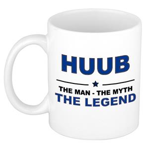 Bellatio Naam cadeau Huub - The man, The myth the legend koffie mok / beker 300 ml - naam/namen mokken - Cadeau voor o.a verjaardag/ vaderdag/ pensioen/ geslaagd/ bedankt