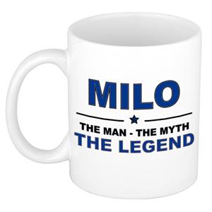 Bellatio Naam cadeau Milo - The man, The myth the legend koffie mok / beker 300 ml - naam/namen mokken - Cadeau voor o.a verjaardag/ vaderdag/ pensioen/ geslaagd/ bedankt