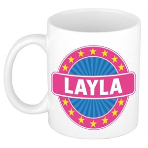 Bellatio Layla naam koffie mok / beker 300 ml - namen mokken