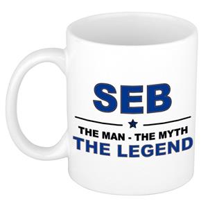 Bellatio Naam cadeau Seb - The man, The myth the legend koffie mok / beker 300 ml - naam/namen mokken - Cadeau voor o.a verjaardag/ vaderdag/ pensioen/ geslaagd/ bedankt