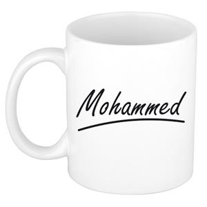 Bellatio Mohammed naam cadeau mok / beker met sierlijke letters - Cadeau collega/ vaderdag/ verjaardag of persoonlijke voornaam mok werknemers