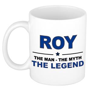 Bellatio Naam cadeau Roy - The man, The myth the legend koffie mok / beker 300 ml - naam/namen mokken - Cadeau voor o.a verjaardag/ vaderdag/ pensioen/ geslaagd/ bedankt