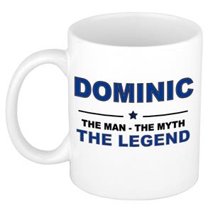 Bellatio Naam cadeau Dominic - The man, The myth the legend koffie mok / beker 300 ml - naam/namen mokken - Cadeau voor o.a verjaardag/ vaderdag/ pensioen/ geslaagd/ bedankt