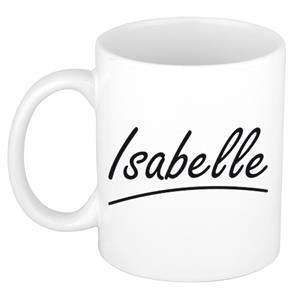 Bellatio Isabelle naam cadeau mok / beker sierlijke letters - Cadeau collega/ moederdag/ verjaardag of persoonlijke voornaam mok werknemers