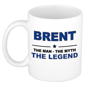 Bellatio Naam cadeau Brent - The man, The myth the legend koffie mok / beker 300 ml - naam/namen mokken - Cadeau voor o.a verjaardag/ vaderdag/ pensioen/ geslaagd/ bedankt