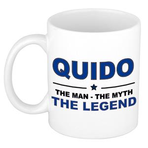 Bellatio Naam cadeau Quido - The man, The myth the legend koffie mok / beker 300 ml - naam/namen mokken - Cadeau voor o.a verjaardag/ vaderdag/ pensioen/ geslaagd/ bedankt