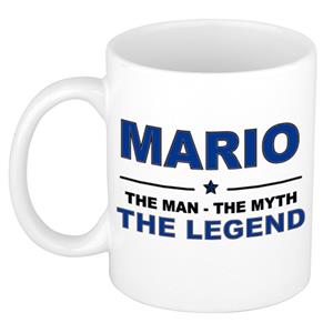 Bellatio Naam cadeau Mario - The man, The myth the legend koffie mok / beker 300 ml - naam/namen mokken - Cadeau voor o.a verjaardag/ vaderdag/ pensioen/ geslaagd/ bedankt