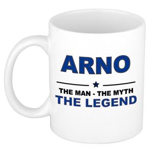 Bellatio Naam cadeau Arno - The man, The myth the legend koffie mok / beker 300 ml - naam/namen mokken - Cadeau voor o.a verjaardag/ vaderdag/ pensioen/ geslaagd/ bedankt