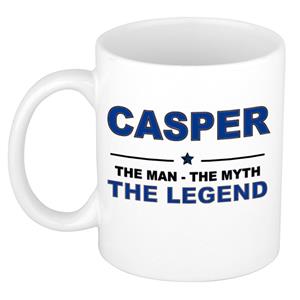 Bellatio Naam cadeau Casper - The man, The myth the legend koffie mok / beker 300 ml - naam/namen mokken - Cadeau voor o.a verjaardag/ vaderdag/ pensioen/ geslaagd/ bedankt