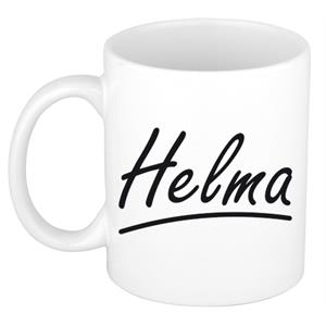 Bellatio Helma naam cadeau mok / beker sierlijke letters - Cadeau collega/ moederdag/ verjaardag of persoonlijke voornaam mok werknemers