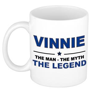 Bellatio Naam cadeau Vinnie - The man, The myth the legend koffie mok / beker 300 ml - naam/namen mokken - Cadeau voor o.a verjaardag/ vaderdag/ pensioen/ geslaagd/ bedankt