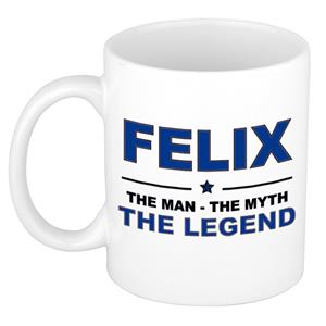 Bellatio Naam cadeau Felix - The man, The myth the legend koffie mok / beker 300 ml - naam/namen mokken - Cadeau voor o.a verjaardag/ vaderdag/ pensioen/ geslaagd/ bedankt