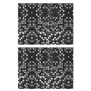 Contento 6x stuks retro stijl zwarte placemats van vinyl 40 x 30 cm - Antislip/waterafstotend - Stevige top kwaliteit