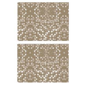 Contento 6x stuks retro stijl beige placemats van vinyl 40 x 30 cm - Antislip/waterafstotend - Stevige top kwaliteit