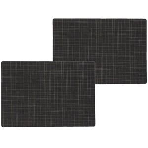 Wicotex 2x stuks stevige luxe Tafel placemats Liso zwart 30 x 43 cm - Met anti slip laag en Teflon coating toplaag