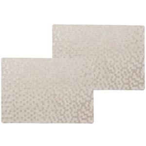 Wicotex 2x stuks stevige luxe Tafel placemats Stones taupe 30 x 43 cm - Met anti slip laag en Pu coating toplaag